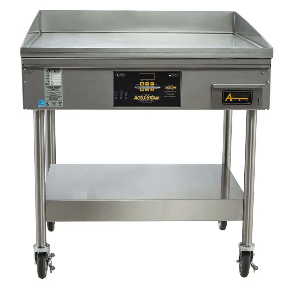 AccuTemp EGF2401B2450-S2 24" Electric Griddle w/ Mobile Stand - Thermostatic Controls - 3/16" Steel Plate, 240v/1ph
