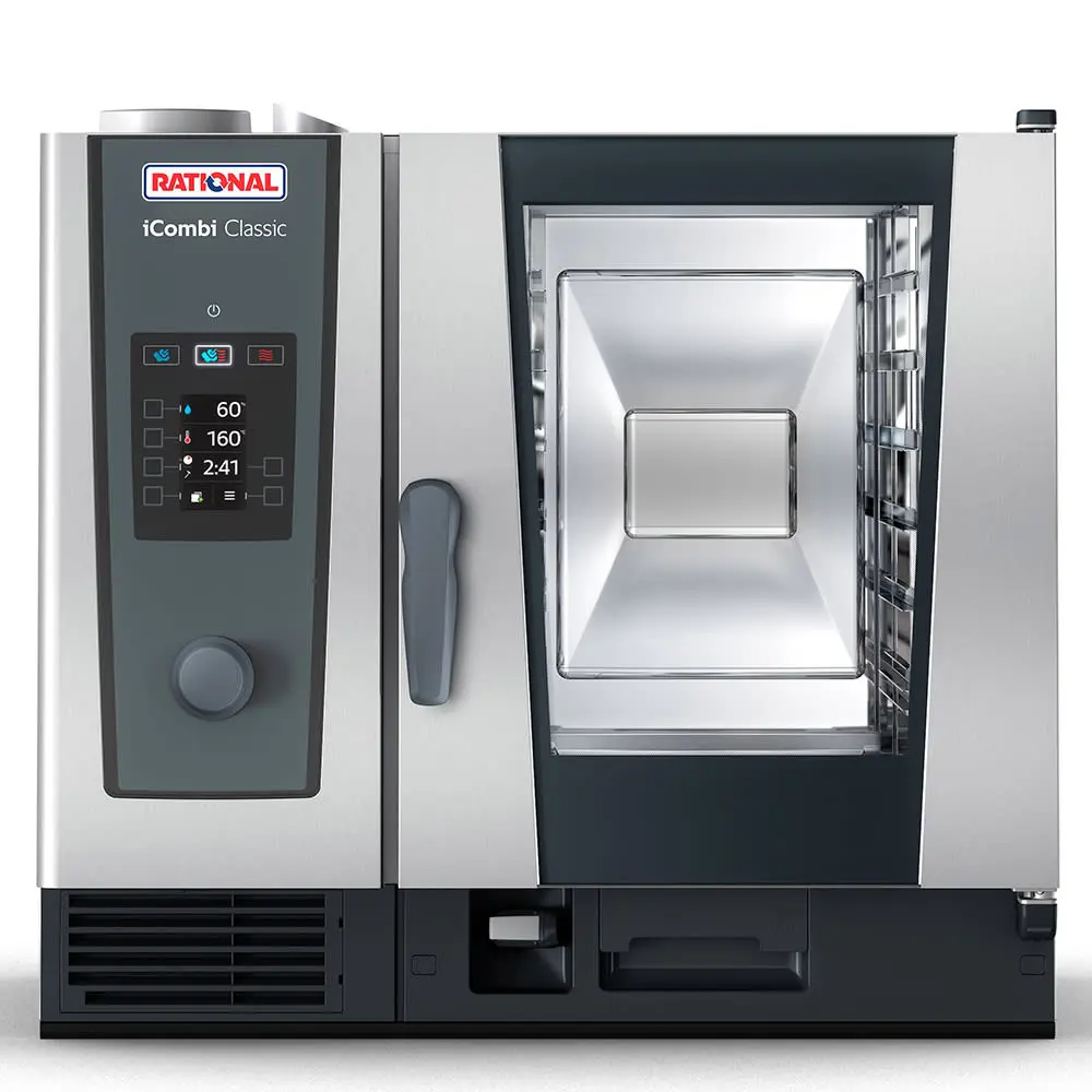 Rational ICC 6-HALF E 208/240V 1 PH Half Size Combi Oven - Boiler Based, 208-240v/1ph