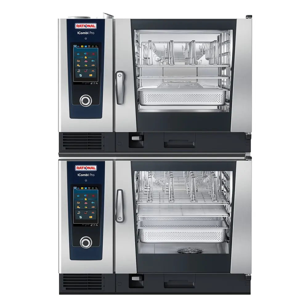 Rational ICP 6-FULL/6-FULL E 208/240V 3 PH Double Full Size Combi Oven - Boiler Based, 208-240v/3ph